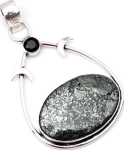 Natural Marcasite Gemstone 925 Sterling Silver Handmade Jewelry pendant - Picture 1 of 7