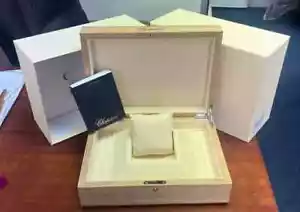 RARE GENUINE CHOPARD 2022 LARGE PALEWOOD CREAM WATCH BOX W/ INSTRUCTIONS MP573 - Picture 1 of 12
