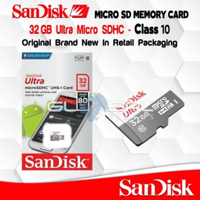 Sandisk Micro SD Card 32GB Ultra TF Flash Memory Class 10 Fast Phone Camera OEM - Image 1 of 2