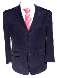 Calvin Klein Mens 3 Button Black Cotton Corduroy Blazer Sport Coat Fine Wale 40S - Picture 1 of 15