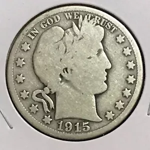 U.S. Barber Half Prem Good 1915-S - Picture 1 of 2
