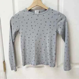 NWOT Zara Girls Long Sleeve Floral Crewneck Top in Blue Sz 9/10 - Picture 1 of 5
