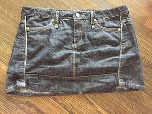 BCBGENERATION Womens sz 29 Dark Wash Soft Denim Multi Detail Chambray Skirt - Picture 1 of 7
