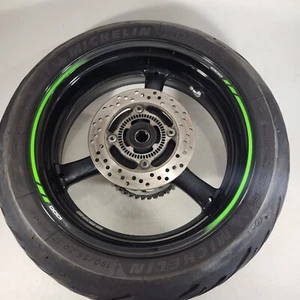 21-23 Kawasaki Ninja ZX10R  Rear Back Wheel Rim OEM Set Straight NEW  TIRE !!!!! - Picture 1 of 3