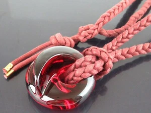 Auth Baccarat Crystal Red Coquillage Shell Jumbo Pendant Necklace + Box&Dust Bag - Picture 1 of 12