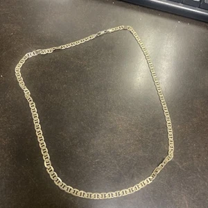 Solid 14k gold 2.4mm shiny Italian anchor mariner chain neckacle 3.25 grams  16" - Picture 1 of 3