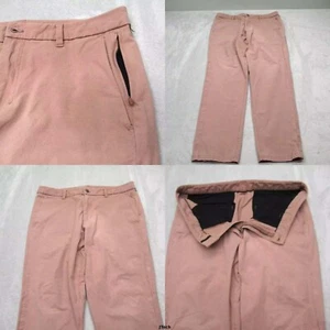 Lululemon Commission Pants Mens 36x32 Salmon Zip Fly Pockets Pant Slim Golf - Picture 1 of 18
