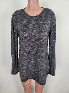 Camiseta Jill Fit Performance manga larga jaspeada negra para mujer talla XS - Imagen 1 de 9