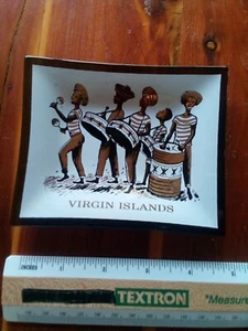 Virgin Islands Ashtray Souvenir Glass Black - Picture 1 of 2