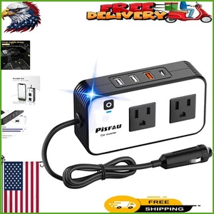 Efficient 200W Car Charger with USB-C and Dual USB Ports for Laptops & Devices - Picture 1 of 8
