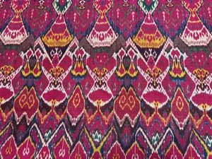 MIND THE GAP CURTAIN/UPH FABRIC "UZBEK IKAT" 3.5 METRES 100% LINEN - Picture 1 of 8