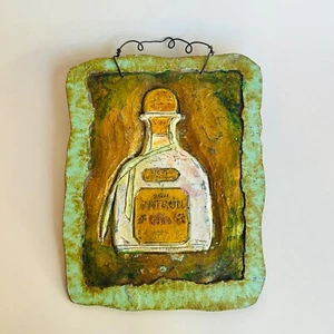 Papier et pierre bronze, Jeanne Dana, liqueur de patron, art mural, signé, art de bar - Photo 1/8