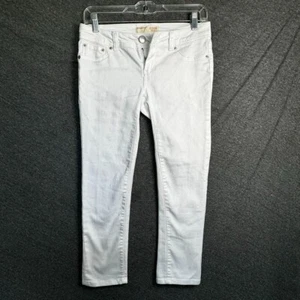 No Boundaries Jeans Size 1 Juniors White Skinny Stretch Denim Low Rise - Picture 1 of 8
