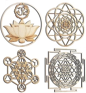 Set of 4 Sacred Geometry Hanging Symbols ZenVizion - A0097 - Picture 1 of 14