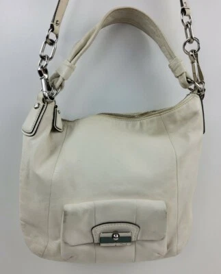 Bolso Hobo de Hombro Convertible de Cuero COACH Kristin Cartera 14783 Blanco Bolso de Mano  Foto 1 de 4