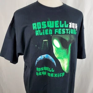 T-shirt grafica Roswell Alien Festival 2016 New Mexico XXL nero cotone UFO, UAP - Foto 1 di 6