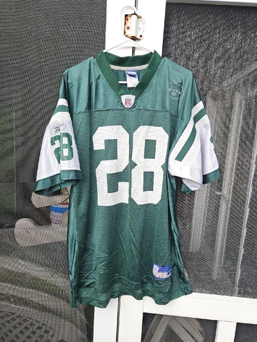 Vintage Curtis Martin #28 New York Jets Reebok Jersey Men's Large Faded Rodgers Cover