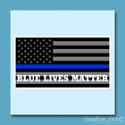 Blue Lives Matter Flag Police Cops - Vinyl Decal Sticker - c49 - 6.75" x 3.75"