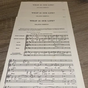 3 x What Is Our Life? Vocal Score - Orlando Gibbons 1925, E.H. Fellowes - Picture 1 of 4