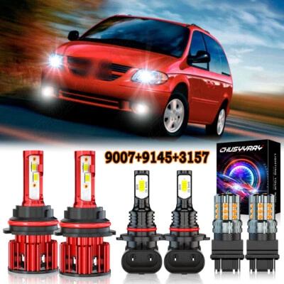 for Dodge Grand Caravan 2001-2007 LED Headlight+Turn signal+Fog Lights Kit 6x - Image 1 of 4