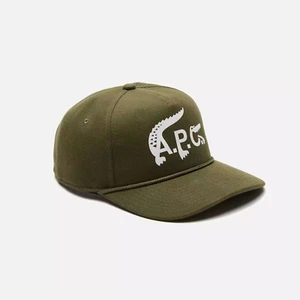 Lacoste X A.P.C. Gorra de béisbol - Verde Blanco - Talla S - PVP £100 - Imagen 1 de 7
