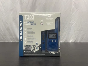 Motorola Solutions T383 Two-Way Radios Rechargeable Blue 2 Pack - Picture 1 of 2
