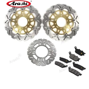 Rotor de disco de freno delantero trasero + pastillas de freno para Kawasaki Z750 2007-2011 Z 750 ABS - Imagen 1 de 11