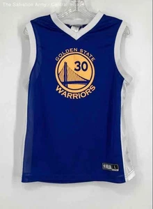 NBA Boys Blue Golden State Warriors Stephen Curry #30 Basketball Jersey Size L - Picture 1 of 6