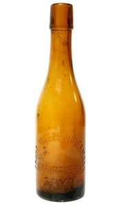 Alte Bierflasche Bierkrug Krug Bier Glas Flasche Brauerei Hünermann Bendorf Sayn - Picture 1 of 15