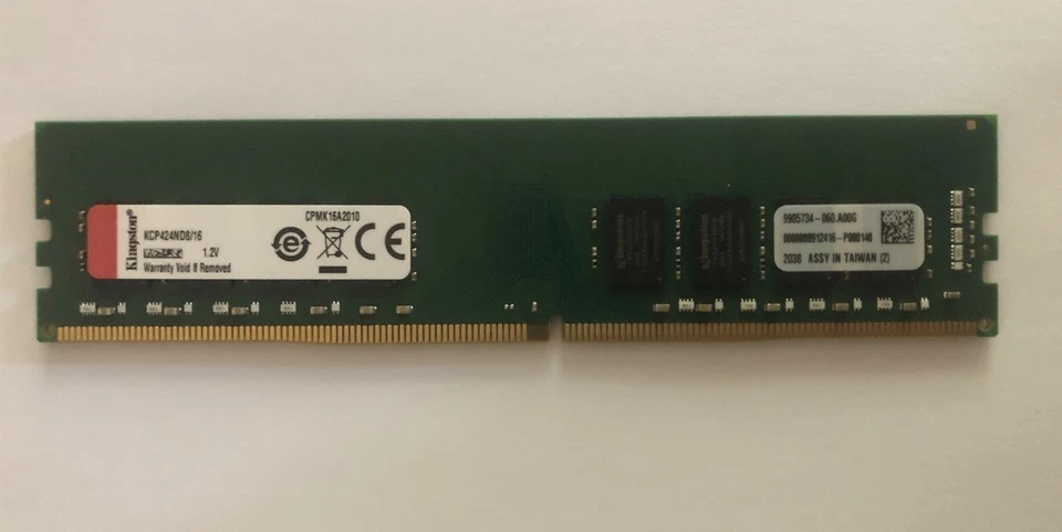 Kingston KCP424ND8/16 16GB PC4-19200 DDR4 2400MHz CL17 288-Pin Desktop PC RAM - Image 1 of 1