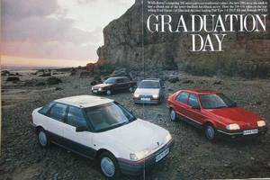 Original 1989 Autocar Group Test ROVER 216 GSi, FIAT TIPO SX ESCORT & RENAULT 19 - Foto 1 di 2