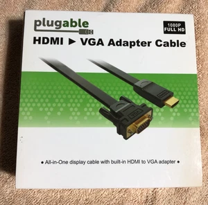 Plugable HDMI To VGA Adapter, 6ft (1.8m) Converter Cable - Picture 1 of 4