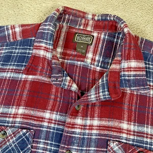 CE SCHMIDT Men 2X Long Sleeve Heavyweight Plaid Flannel Dual Pocket Shirt Jacket - Picture 1 of 9