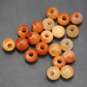 Cuentas sueltas de aventurina roja natural de 10 mm con agujero grande para hacer joyas hágalo usted mismo 20/40 un. - Imagen 1 de 5