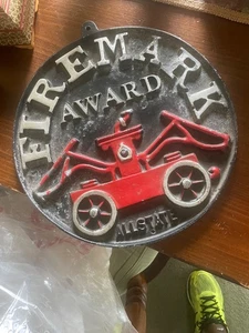 Vintage Allstate Insurance Firemark Award Cast metal Wall Plaque 12.5” Diameter - Picture 1 of 4