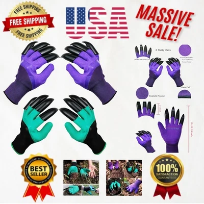 Cómodos guantes de garra de tamaño universal para jardinería - excavación limpia y eficiente Foto 1 de 4