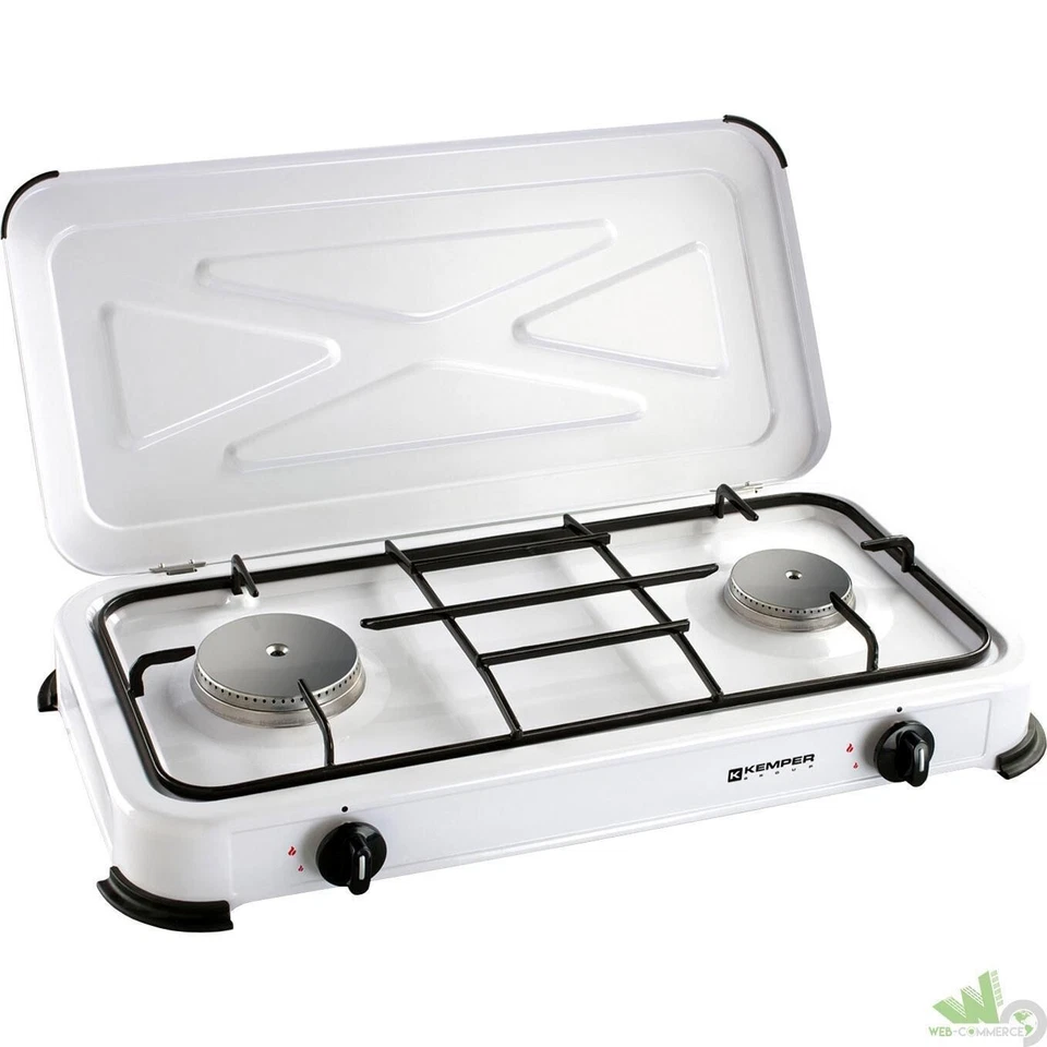 Estufa De Gas Gpl 2 Fuegos Con Tapa de Acero Pintado COD.500717 - Imagen 1 de 2