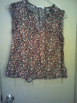 LadiesB B Dakota Brand Blouse, Size XL. Black Floral Print. - Image 1 of 3