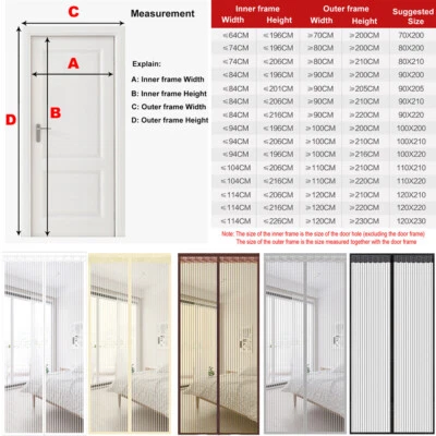 Malla de puerta de cortina mágica fijación magnética mosquito mosca insecto mosquito mosquito mosquito mosquito mosquito mosquito mos  - Imagen 1 de 4