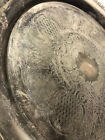 Vintage Antique Silver Plated Tray Round 12