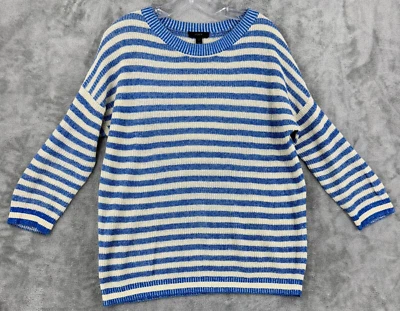 Suéter J Crew Mujer Pequeño Rayas Mezcla de Lino Pullover Náutico Ligero Foto 1 de 4