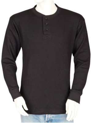 Big and Tall Mens THERMAL Shirts - Henley - Heavy Weight - Cotton Blend - THLS - Image 1 of 4