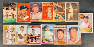 LOT (13) Mickey Mantle HOF New York Yankees 1957-1969 Topps Karten - Bild 1 von 1