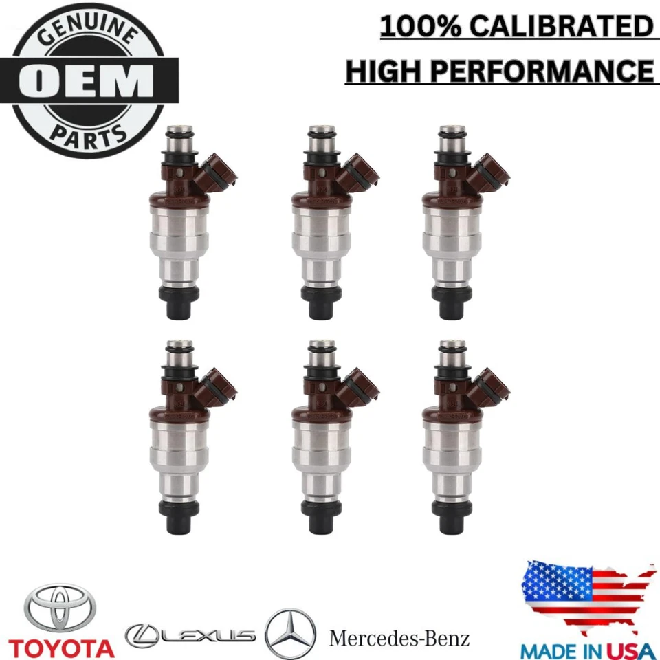 Inyectores de combustible X6 OEM DENSO para camioneta Toyota 1989-1995 3,0 L V6 #23250-65020 Foto 1 de 4