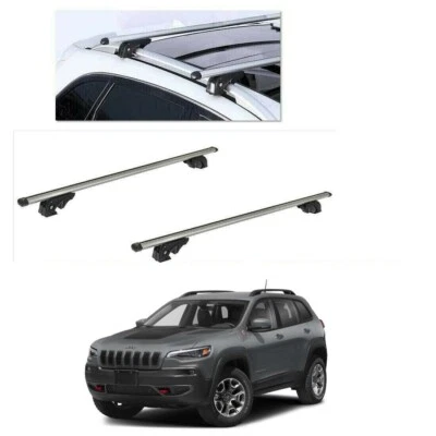 BARRE PORTATUTTO ALLUMINIO JEEP CHEROKEE KL ANNO 2015 CON RAILS CON SERRATURE K9 - Immagine 1 di 4