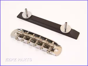 Vintage Japanese style Flat-Top Hollow-Body Guitar bridge + Wood Base EZPZ PARTS - Picture 1 of 4