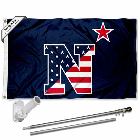 US Navy Midshipmen Patriotic Flag Pole and Bracket Gift Package Cover