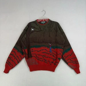 Vintage Campus Pullover Herren groß grün rot Ente Jagd Opa Szene Neuheit - Bild 1 von 11
