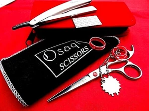 1 year Warranty_6.5" 440C_Hairdressing Hair Cutting Scissors Japanese Steel - Imagen 1 de 12