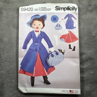 Simplicity S9420 Victorian Doll & Clothes Sewing Pattern 17" Stuffed OS 2021 - Image 1 of 4